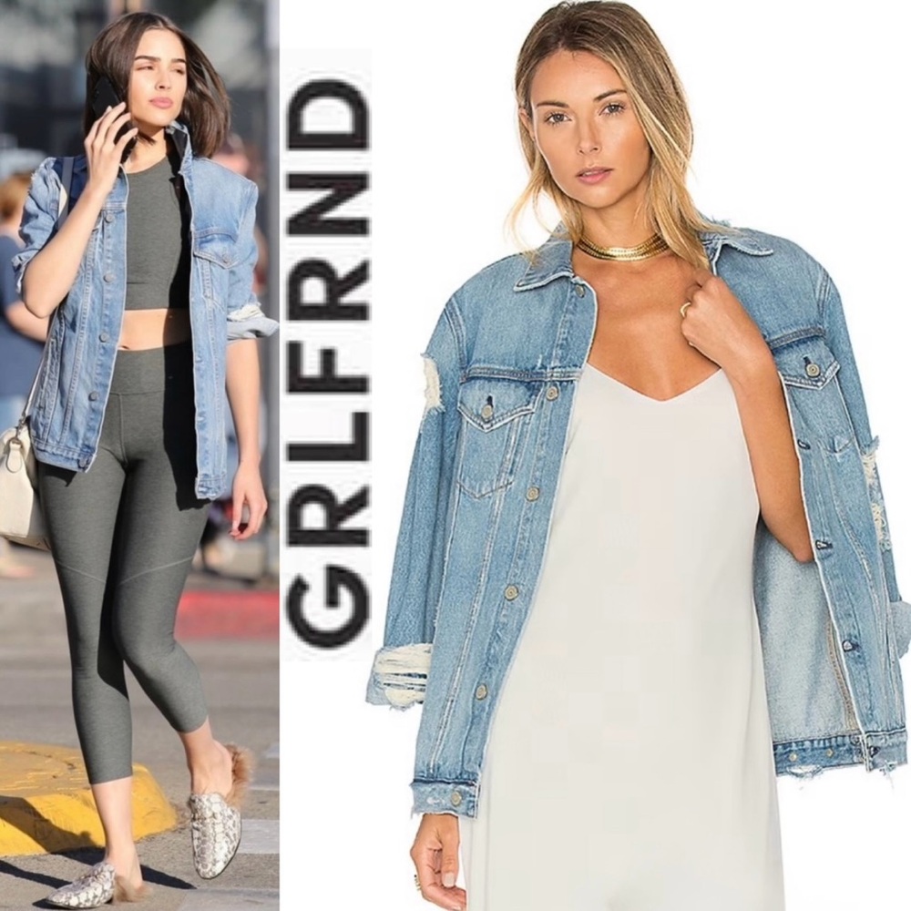 GRLFRND Light Blue Distressed Denim Jacket